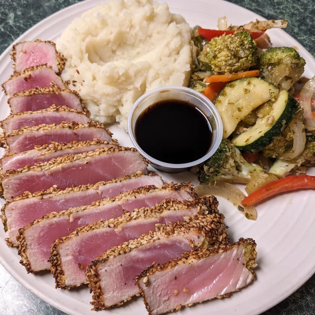 Rare Sashimi Tuna.
